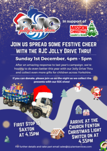 RJC Jolly Drive Thru Poster Detailing event information 